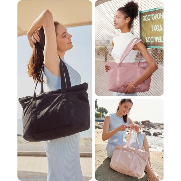 Tote Bag for Women, Tote Bag with Zipper Work Tote with Compartments Nurse Shoul - Picture 2 of 7